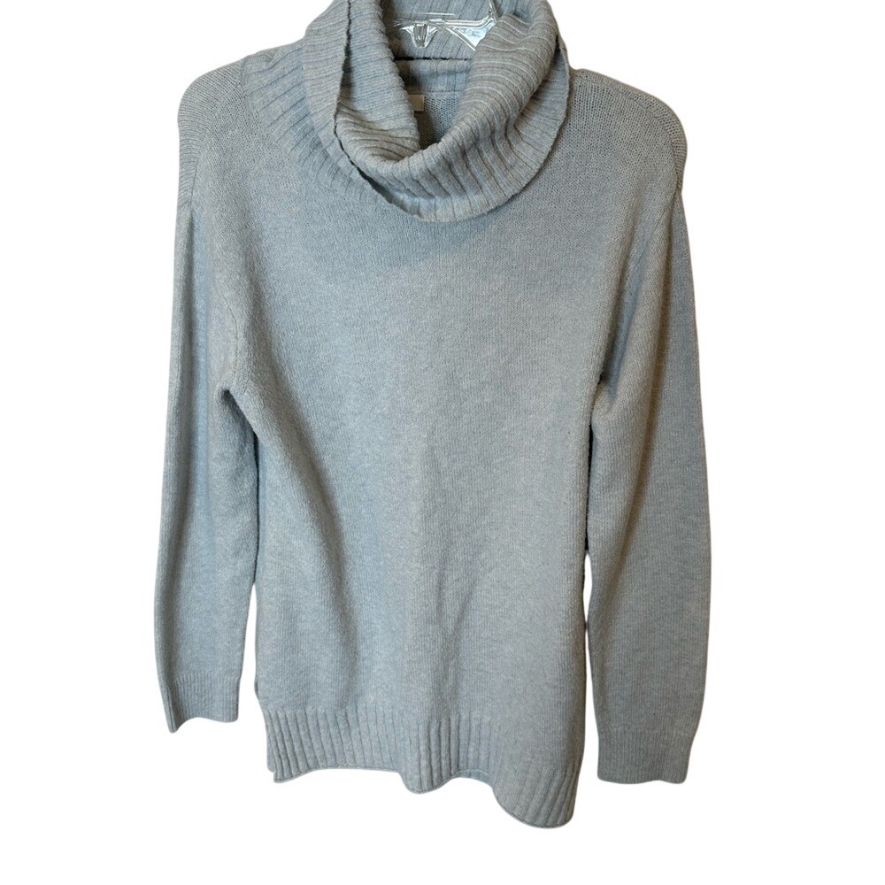 BP Nordstrom Womens Cowl Neck Sweater Gray‎ Heather Long Sleeve Knit Pullover S